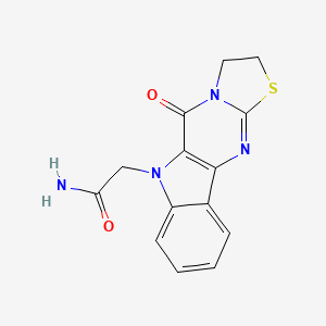 molecular formula C14H12N4O2S B11499913 Acetamide, 2-(10-oxo-1,2-dihydro-10H-3-thia-4,9,10a-triazacyclopenta[b]fluoren-9-yl)- 