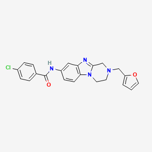 4-chloro-N-[2-(2-furylmethyl)-1,2,3,4-tetrahydropyrazino[1,2-a]benzimidazol-8-yl]benzamide