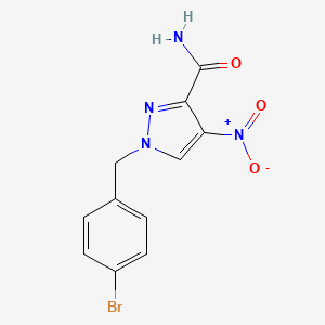 molecular formula C11H9BrN4O3 B11499982 1-(4-bromobenzyl)-4-nitro-1H-pyrazole-3-carboxamide 