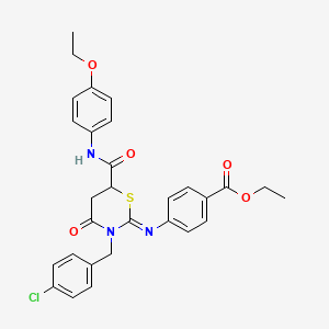 molecular formula C29H28ClN3O5S B11500001 ethyl 4-({(2Z)-3-(4-chlorobenzyl)-6-[(4-ethoxyphenyl)carbamoyl]-4-oxo-1,3-thiazinan-2-ylidene}amino)benzoate 