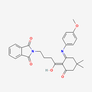 molecular formula C27H28N2O5 B11500009 2-(4-{2-[(4-methoxyphenyl)amino]-4,4-dimethyl-6-oxocyclohex-1-en-1-yl}-4-oxobutyl)-1H-isoindole-1,3(2H)-dione 