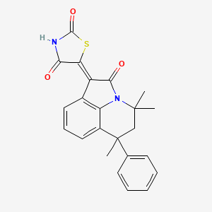 molecular formula C23H20N2O3S B11500010 (5Z)-5-(4,4,6-trimethyl-2-oxo-6-phenyl-5,6-dihydro-4H-pyrrolo[3,2,1-ij]quinolin-1(2H)-ylidene)-1,3-thiazolidine-2,4-dione 