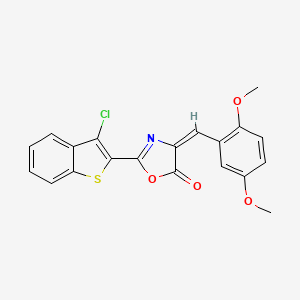 molecular formula C20H14ClNO4S B11500012 (4E)-2-(3-chloro-1-benzothiophen-2-yl)-4-(2,5-dimethoxybenzylidene)-1,3-oxazol-5(4H)-one 