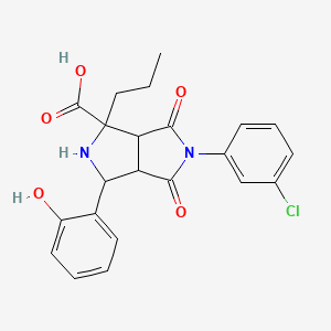 5-(3-Chlorophenyl)-3-(2-hydroxyphenyl)-4,6-dioxo-1-propyloctahydropyrrolo[3,4-c]pyrrole-1-carboxylic acid