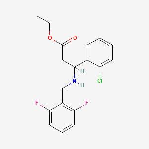 molecular formula C18H18ClF2NO2 B11500050 Propionic acid, 3-(2-chlorophenyl)-3-(2,6-difluorobenzylamino)-, ethyl ester 