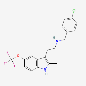 molecular formula C19H18ClF3N2O B11500057 (4-Chlorobenzyl)[2-(2-methyl-5-trifluoromethoxy-1H-indol-3-yl)ethyl]amine 