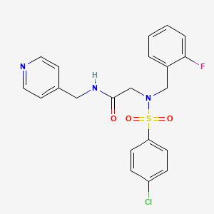 molecular formula C21H19ClFN3O3S B11500081 2-{N-[(2-Fluorophenyl)methyl]4-chlorobenzenesulfonamido}-N-[(pyridin-4-YL)methyl]acetamide 