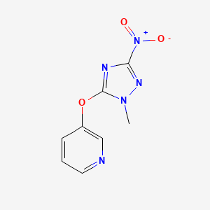 molecular formula C8H7N5O3 B11500095 3-[(1-methyl-3-nitro-1H-1,2,4-triazol-5-yl)oxy]pyridine 