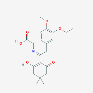 molecular formula C22H29NO6 B11500108 N-[2-(3,4-diethoxyphenyl)-1-(4,4-dimethyl-2,6-dioxocyclohexylidene)ethyl]glycine 