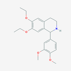 molecular formula C21H27NO4 B11500112 1-(3,4-Dimethoxyphenyl)-6,7-diethoxy-1,2,3,4-tetrahydroisoquinoline 