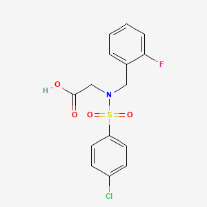 molecular formula C15H13ClFNO4S B11500120 N-[(4-chlorophenyl)sulfonyl]-N-(2-fluorobenzyl)glycine 