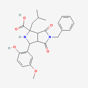 molecular formula C25H28N2O6 B11500124 5-Benzyl-3-(2-hydroxy-5-methoxyphenyl)-1-isobutyl-4,6-dioxooctahydropyrrolo[3,4-c]pyrrole-1-carboxylic acid 