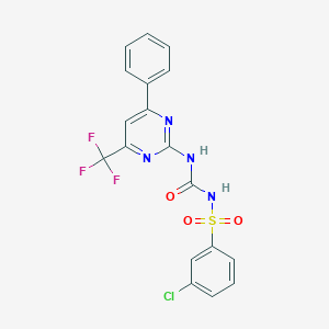 3-chloro-N-{[4-phenyl-6-(trifluoromethyl)pyrimidin-2-yl]carbamoyl}benzenesulfonamide