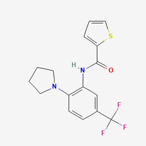 molecular formula C16H15F3N2OS B11500133 N-[2-(pyrrolidin-1-yl)-5-(trifluoromethyl)phenyl]thiophene-2-carboxamide 