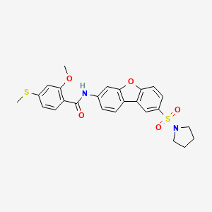 2-Methoxy-4-(methylsulfanyl)-N-[8-(1-pyrrolidinylsulfonyl)dibenzo[B,D]furan-3-YL]benzamide