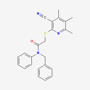 N-benzyl-2-[(3-cyano-4,5,6-trimethylpyridin-2-yl)sulfanyl]-N-phenylacetamide