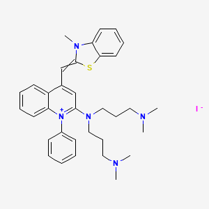 N'-[3-(dimethylamino)propyl]-N,N-dimethyl-N'-[4-[(3-methyl-1,3-benzothiazol-2-ylidene)methyl]-1-phenylquinolin-1-ium-2-yl]propane-1,3-diamine;iodide