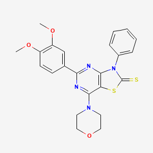 molecular formula C23H22N4O3S2 B11500221 5-(3,4-dimethoxyphenyl)-7-(morpholin-4-yl)-3-phenyl[1,3]thiazolo[4,5-d]pyrimidine-2(3H)-thione 