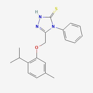 molecular formula C19H21N3OS B11500248 5-[(2-Isopropyl-5-methylphenoxy)methyl]-4-phenyl-4H-1,2,4-triazole-3-thiol 