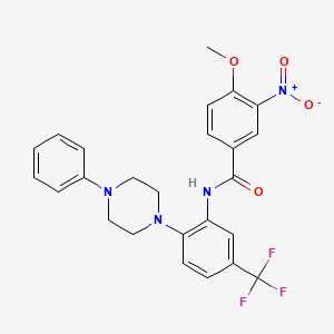 4-methoxy-3-nitro-N-[2-(4-phenylpiperazin-1-yl)-5-(trifluoromethyl)phenyl]benzamide