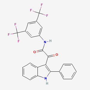 molecular formula C24H14F6N2O2 B11500261 N-[3,5-bis(trifluoromethyl)phenyl]-2-oxo-2-(2-phenyl-1H-indol-3-yl)acetamide 