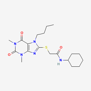 2-[(7-butyl-1,3-dimethyl-2,6-dioxo-2,3,6,7-tetrahydro-1H-purin-8-yl)sulfanyl]-N-cyclohexylacetamide