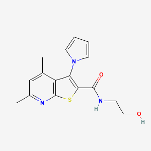 N-(2-hydroxyethyl)-4,6-dimethyl-3-(1H-pyrrol-1-yl)thieno[2,3-b]pyridine-2-carboxamide