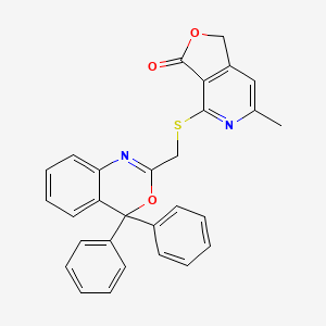 molecular formula C29H22N2O3S B11500315 4-{[(4,4-diphenyl-4H-3,1-benzoxazin-2-yl)methyl]sulfanyl}-6-methylfuro[3,4-c]pyridin-3(1H)-one 