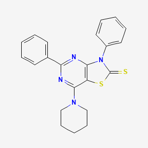 3,5-diphenyl-7-(piperidin-1-yl)[1,3]thiazolo[4,5-d]pyrimidine-2(3H)-thione