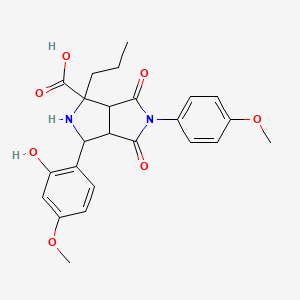 3-(2-Hydroxy-4-methoxyphenyl)-5-(4-methoxyphenyl)-4,6-dioxo-1-propyloctahydropyrrolo[3,4-c]pyrrole-1-carboxylic acid