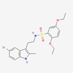 molecular formula C21H25BrN2O4S B11500361 N-[2-(5-bromo-2-methyl-1H-indol-3-yl)ethyl]-2,5-diethoxybenzenesulfonamide 