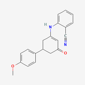 2-{[5-(4-Methoxyphenyl)-3-oxocyclohex-1-en-1-yl]amino}benzonitrile