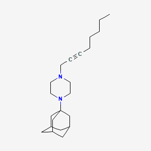 molecular formula C22H36N2 B11500374 Piperazine, 1-adamantan-1-yl-4-oct-2-ynyl- 