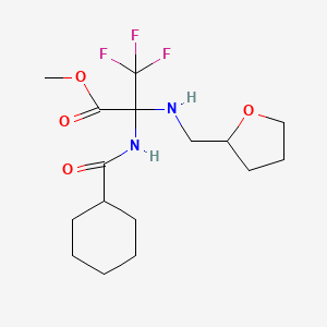 molecular formula C16H25F3N2O4 B11500387 Methyl 2-(cyclohexanecarbonylamino)-3,3,3-trifluoro-2-(oxolan-2-ylmethylamino)propanoate CAS No. 5814-43-7