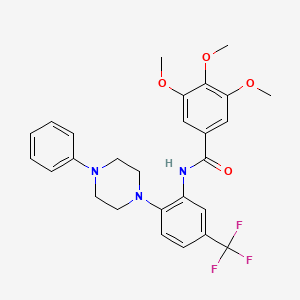 3,4,5-trimethoxy-N-[2-(4-phenylpiperazin-1-yl)-5-(trifluoromethyl)phenyl]benzamide