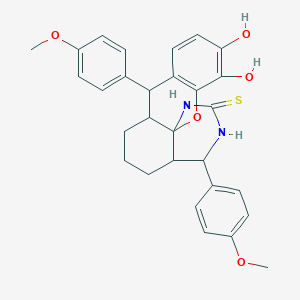 molecular formula C29H30N2O5S B11500402 11,12-dihydroxy-4,8-bis(4-methoxyphenyl)-3,4,4a,5,6,7,7a,8-octahydrochromeno[3,2-i]quinazoline-2(1H)-thione 