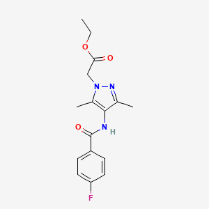 ethyl (4-{[(4-fluorophenyl)carbonyl]amino}-3,5-dimethyl-1H-pyrazol-1-yl)acetate