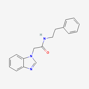 molecular formula C17H17N3O B11500421 Acetamide, 2-(benzoimidazol-1-yl)-N-phenethyl- 