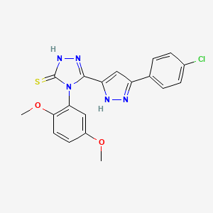 5-[3-(4-chlorophenyl)-1H-pyrazol-5-yl]-4-(2,5-dimethoxyphenyl)-2,4-dihydro-3H-1,2,4-triazole-3-thione