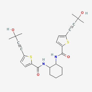 molecular formula C26H30N2O4S2 B11500443 N,N'-cyclohexane-1,2-diylbis[5-(3-hydroxy-3-methylbut-1-yn-1-yl)thiophene-2-carboxamide] 