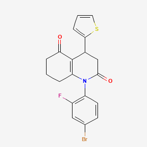 1-(4-bromo-2-fluorophenyl)-4-(thiophen-2-yl)-4,6,7,8-tetrahydroquinoline-2,5(1H,3H)-dione