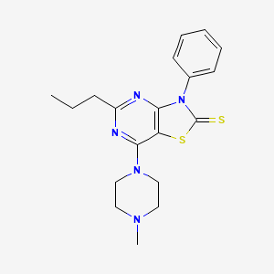 molecular formula C19H23N5S2 B11500475 7-(4-methylpiperazino)-3-phenyl-5-propyl[1,3]thiazolo[4,5-d]pyrimidine-2(3H)-thione 