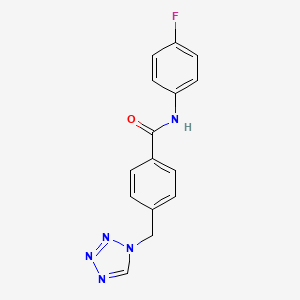 molecular formula C15H12FN5O B11500488 N-(4-fluorophenyl)-4-(1H-tetrazol-1-ylmethyl)benzamide 