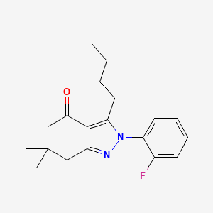 molecular formula C19H23FN2O B11500502 Indazol-4-one, 3-butyl-2-(2-fluorophenyl)-6,6-dimethyl-2,5,6,7-tetrahydro- 