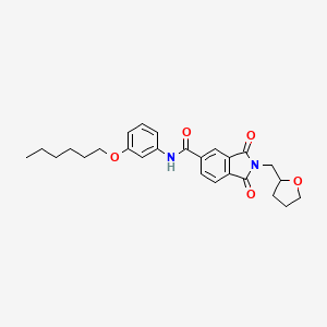 N-[3-(hexyloxy)phenyl]-1,3-dioxo-2-(tetrahydrofuran-2-ylmethyl)-2,3-dihydro-1H-isoindole-5-carboxamide