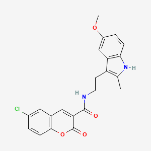 molecular formula C22H19ClN2O4 B11500510 6-chloro-N-[2-(5-methoxy-2-methyl-1H-indol-3-yl)ethyl]-2-oxo-2H-chromene-3-carboxamide 