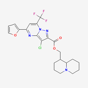 octahydro-2H-quinolizin-1-ylmethyl 3-chloro-5-(furan-2-yl)-7-(trifluoromethyl)pyrazolo[1,5-a]pyrimidine-2-carboxylate