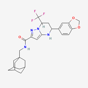 5-(1,3-benzodioxol-5-yl)-N-(tricyclo[3.3.1.1~3,7~]dec-1-ylmethyl)-7-(trifluoromethyl)-4,5,6,7-tetrahydropyrazolo[1,5-a]pyrimidine-2-carboxamide