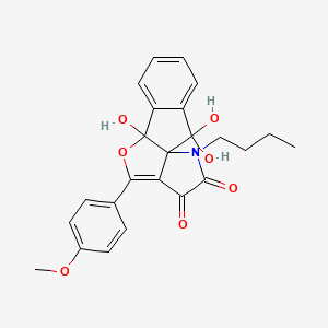 15-butyl-2,2,9-trihydroxy-11-(4-methoxyphenyl)-10-oxa-15-azatetracyclo[7.6.0.01,12.03,8]pentadeca-3,5,7,11-tetraene-13,14-dione