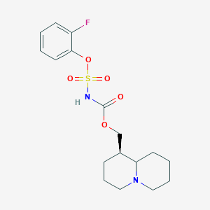 molecular formula C17H23FN2O5S B11500554 (1R)-octahydro-2H-quinolizin-1-ylmethyl [(2-fluorophenoxy)sulfonyl]carbamate 